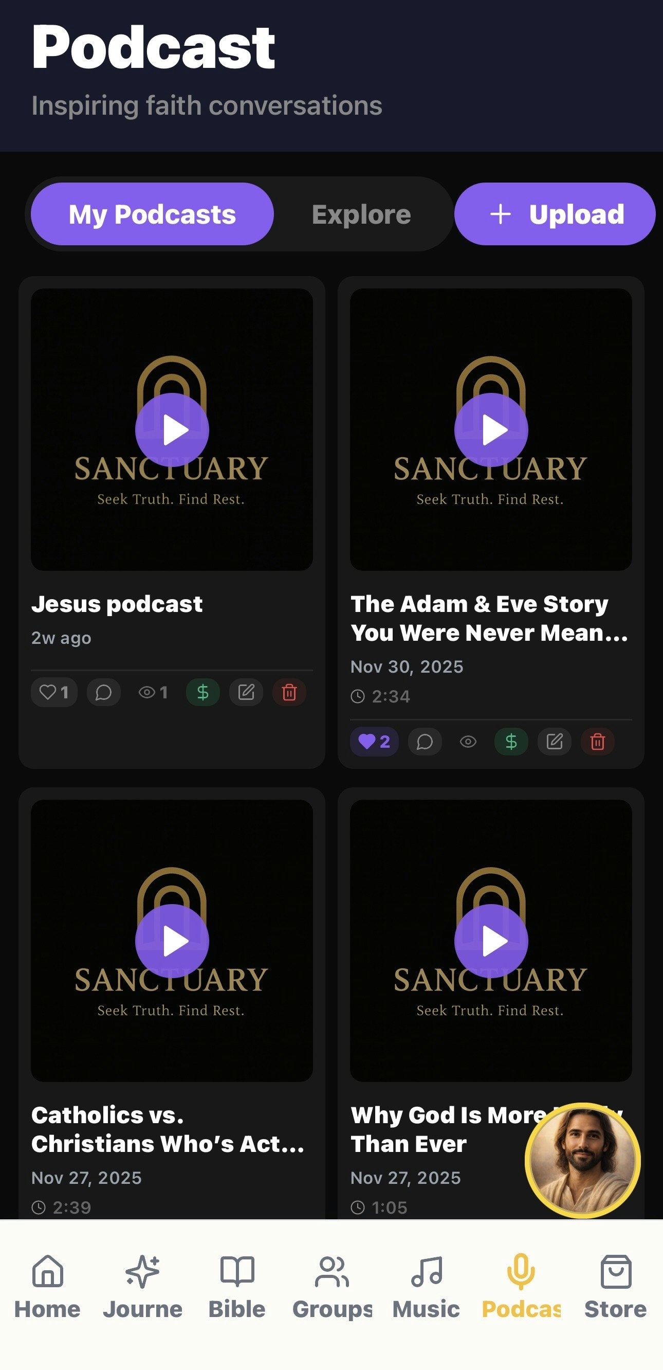 Sanctuary Faith - Main product screenshot demonstrating key features and user interface