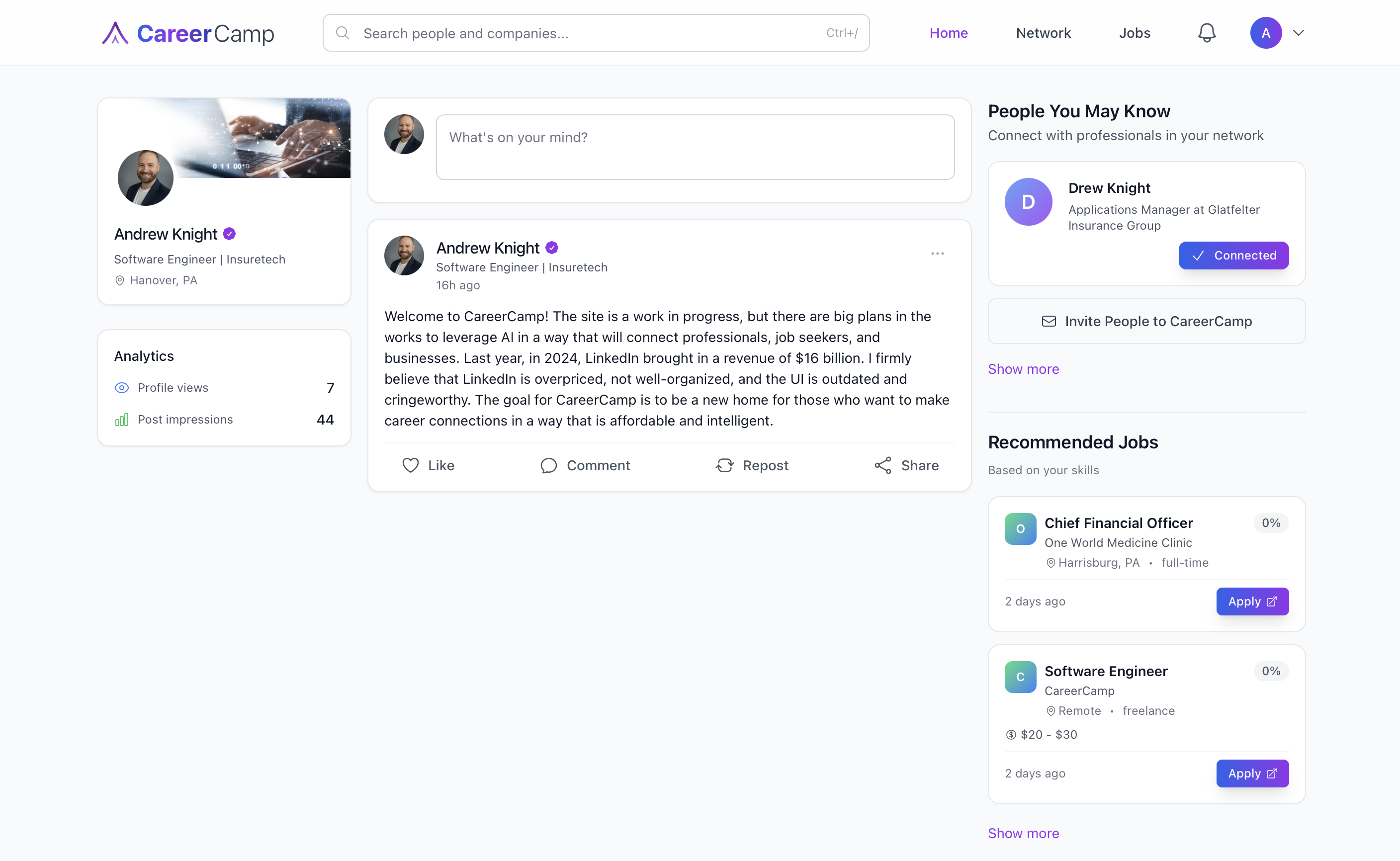 Média CareerCamp - AI-Powered Professional Networking 2