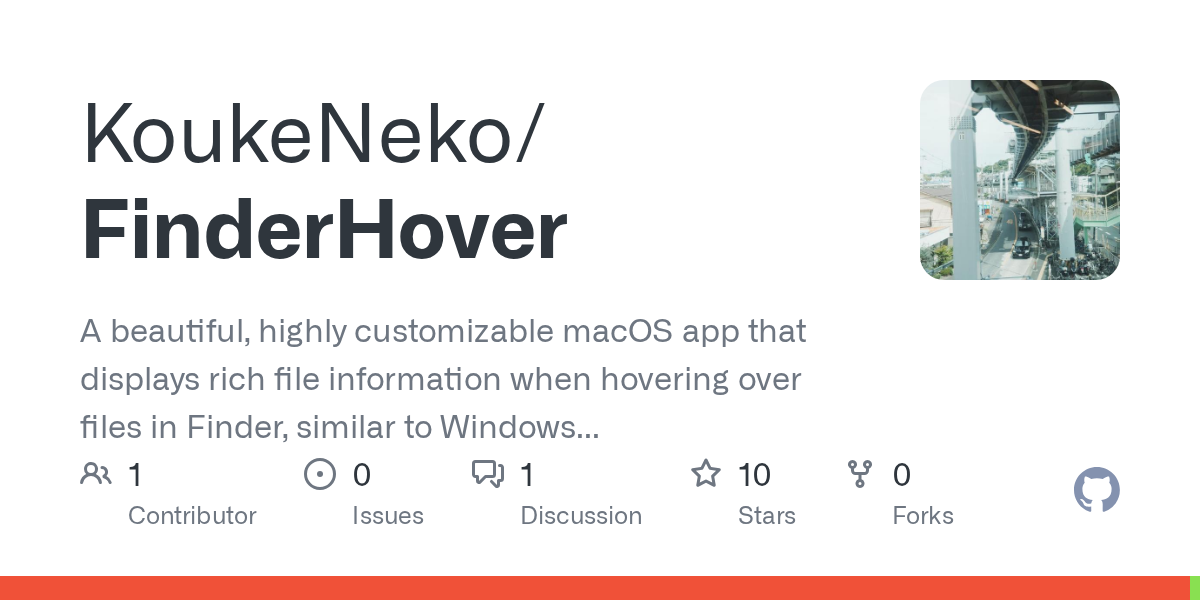 FinderHover - Main screenshot showing features and interface
