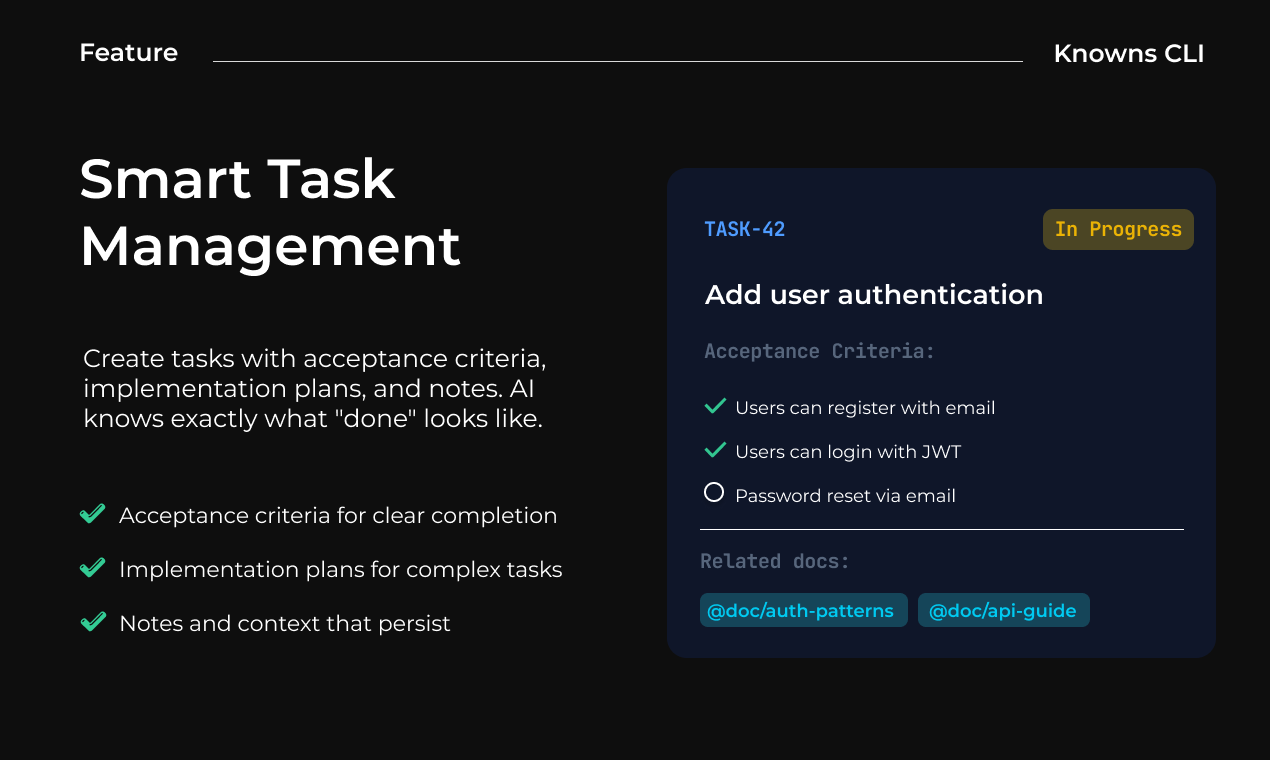 Knowns CLI - Screenshot 5 showing product features and functionality