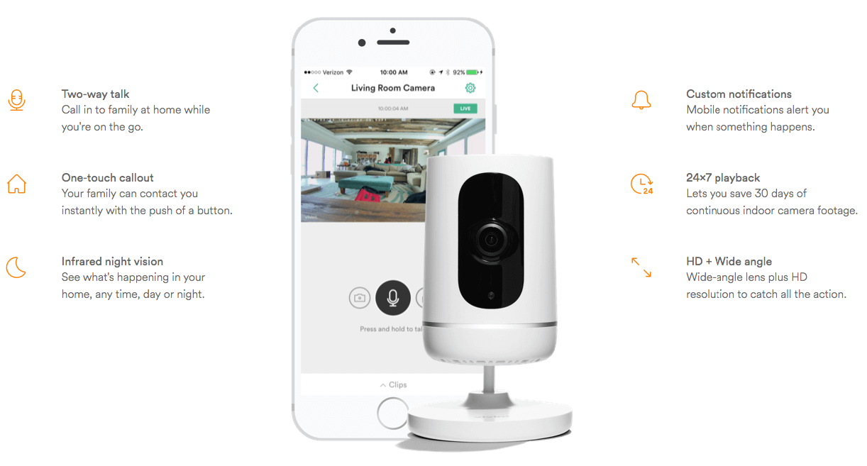 Vivint Ping Camera An indoor camera that gives you sight and sound at