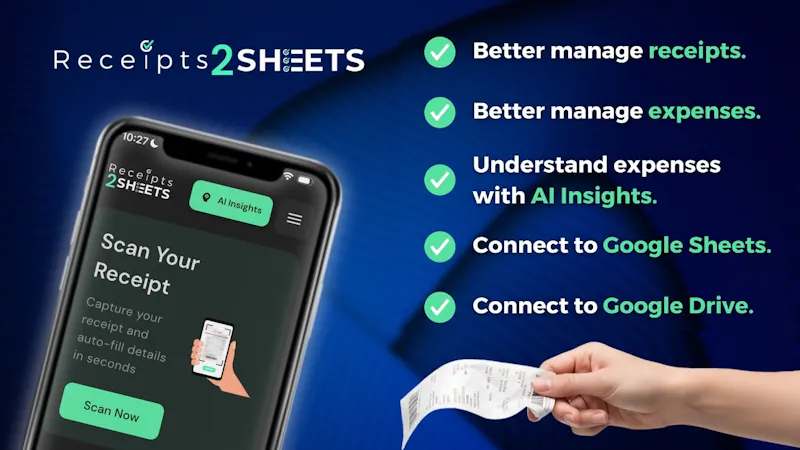 Receipts2sheets App screenshot 1 (video preview)