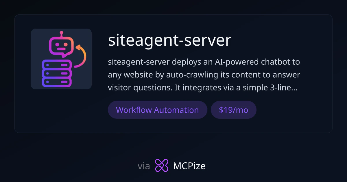 SiteAgent MCP 대표 미리보기