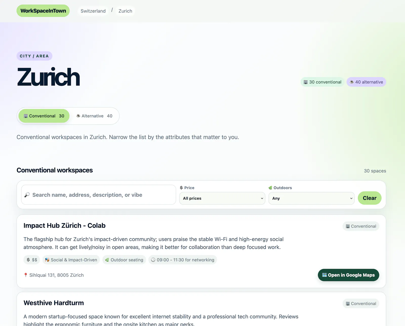 WorkSpaceInTown screenshot 2