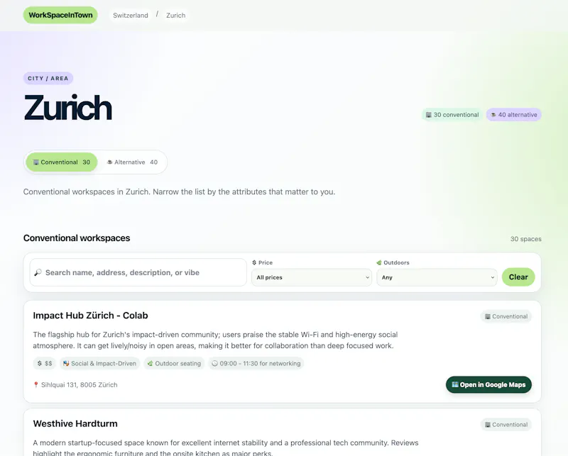 WorkSpaceInTown screenshot 2