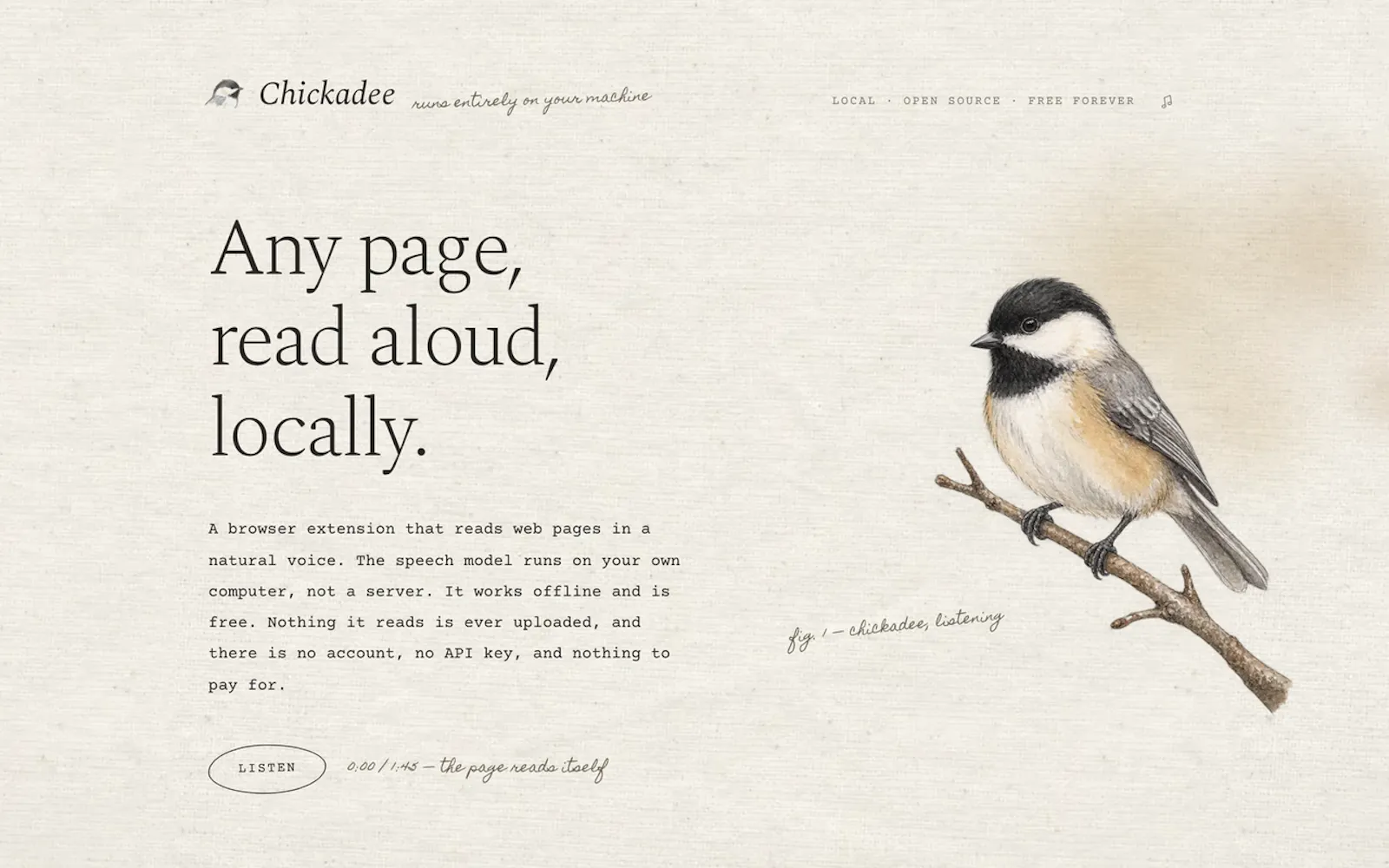 Chickadee screenshot 1