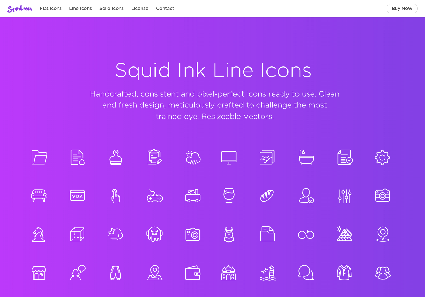 Squid Ink Line Icons