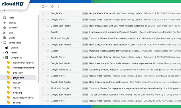 Sort Gmail Inbox by cloudHQ gallery image