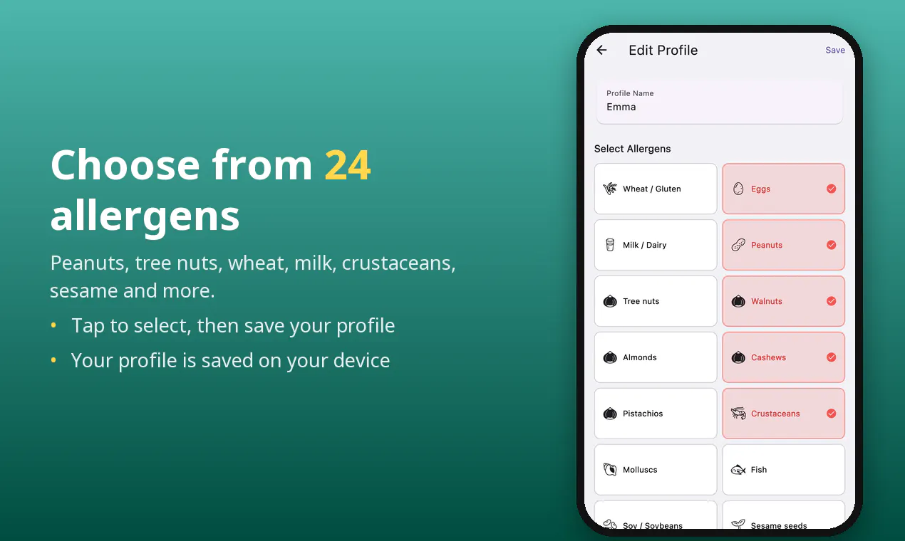 Allergy Card gallery image