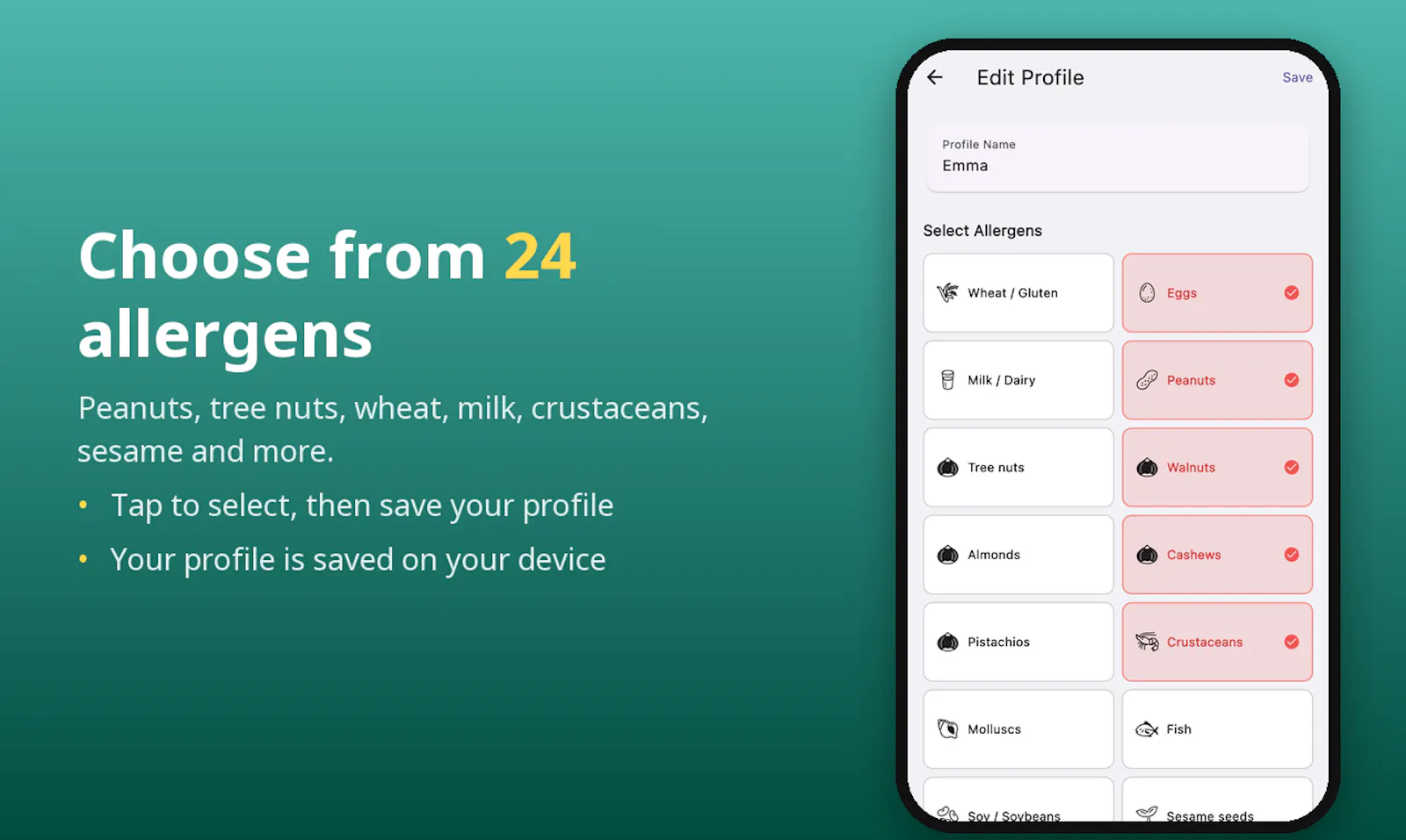 Allergy Card screenshot 2