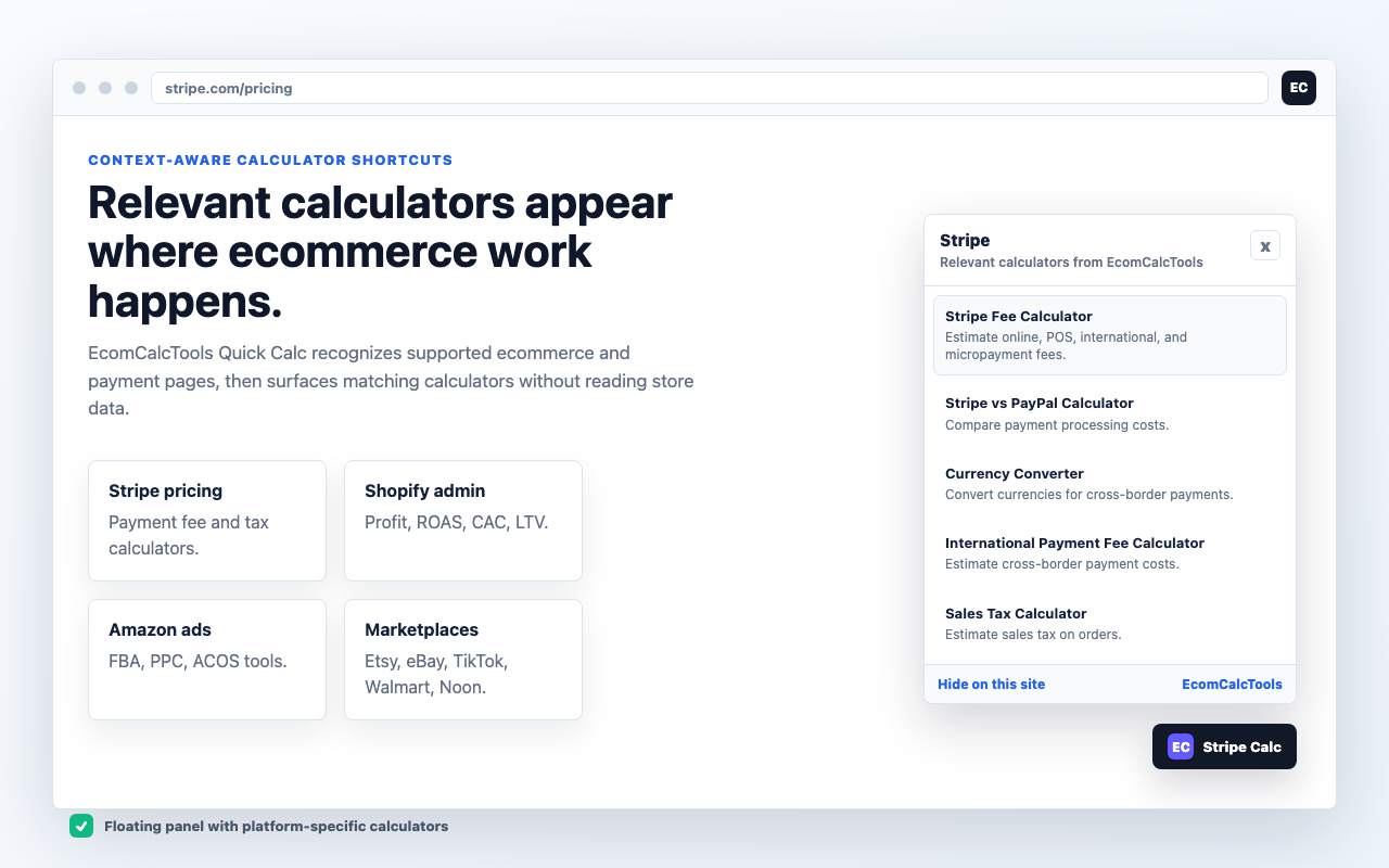 EcomCalcTools Quick Calc gallery image