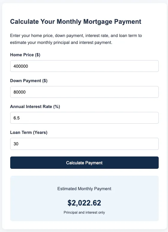 Pure Equity Mortgage Calculator gallery image