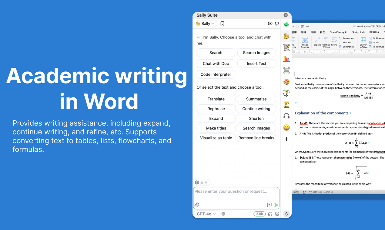 Sally Office Copilot - AI -Büro -Copilot für Google, Microsoft und WPS Medien 2