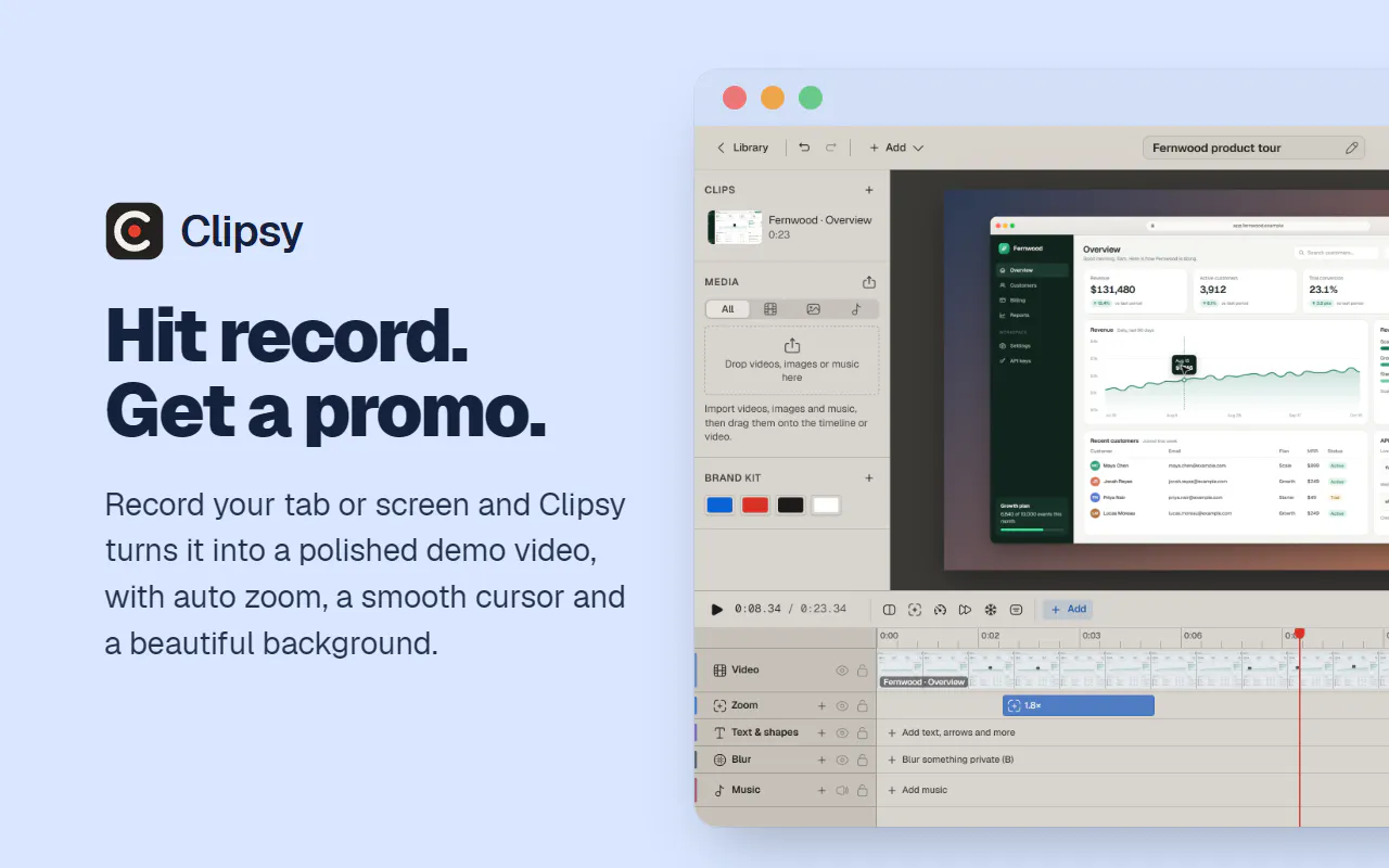 Clipsy: Screen recorder with auto zoom gallery image