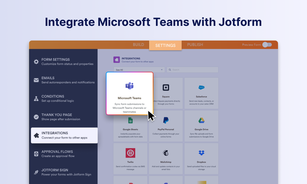 Jotform per Microsoft Teams media 2