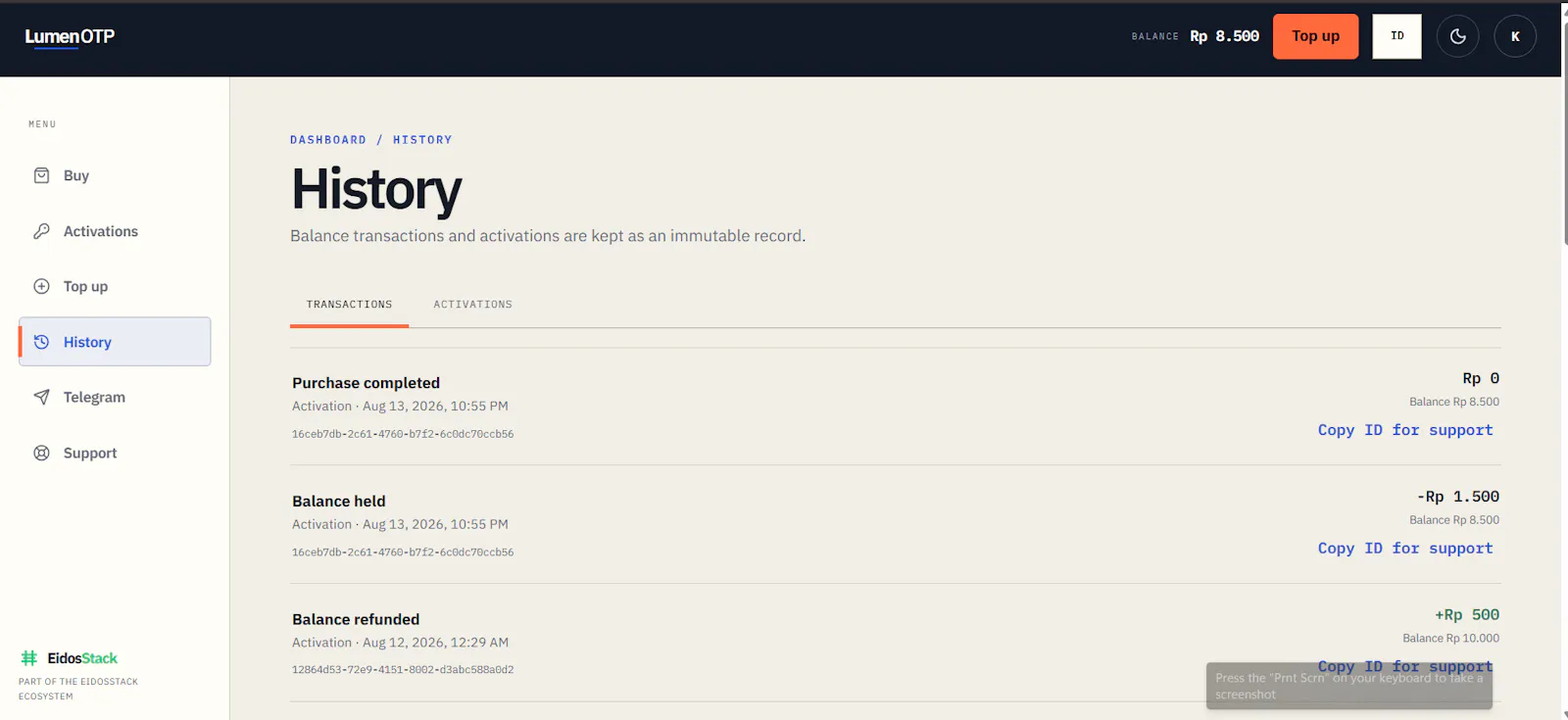 LumenOTP screenshot 2