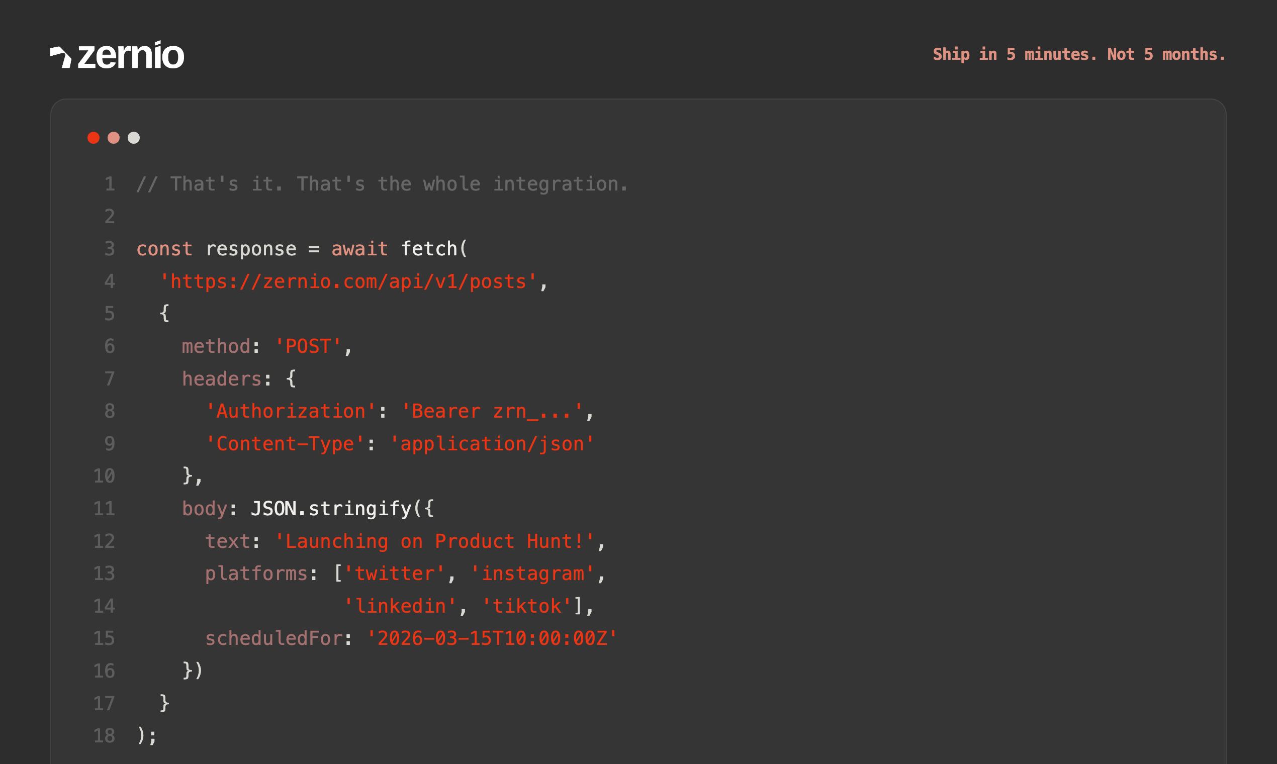 Zernio - Screenshot 4 showing product features and functionality