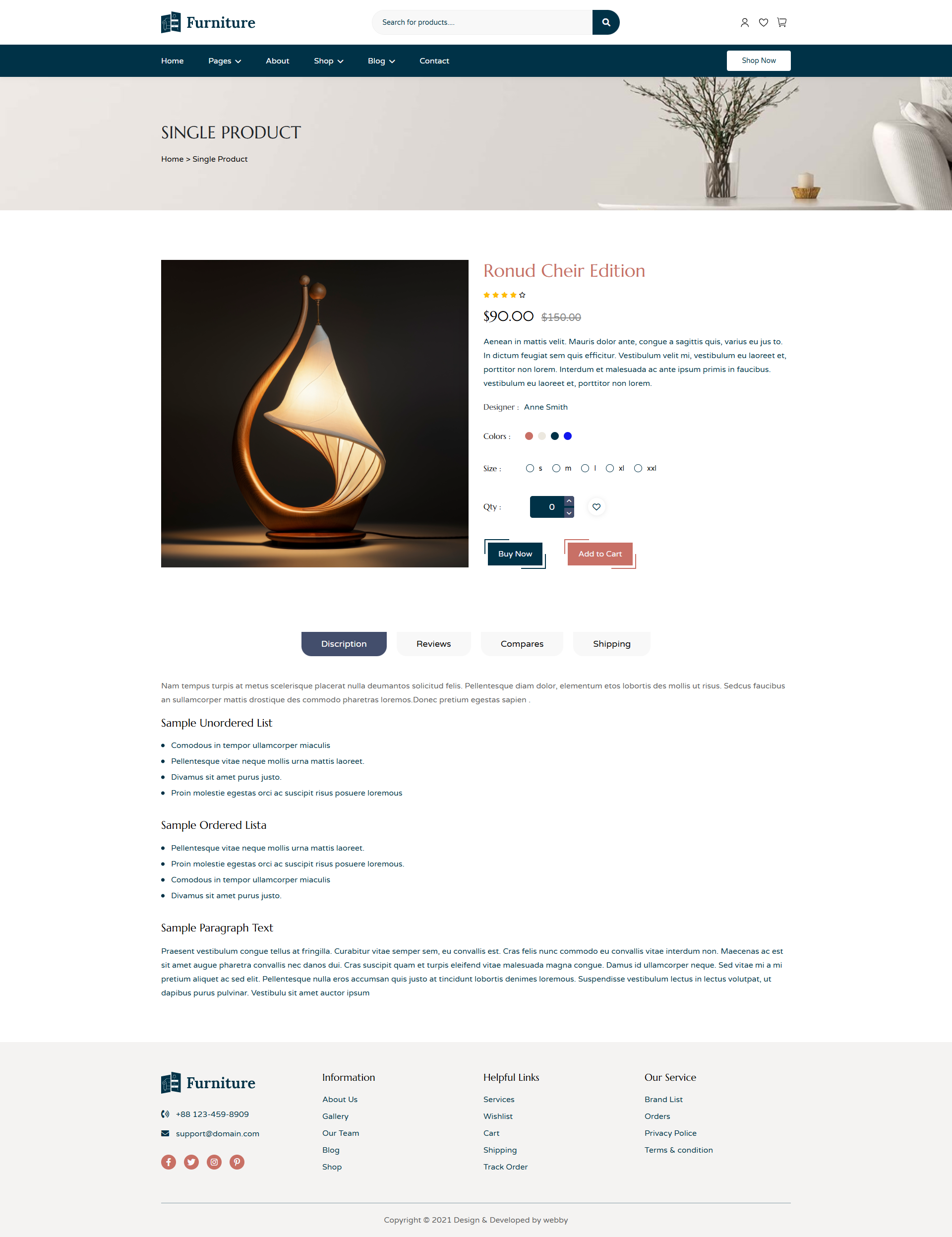 Plantilla de sitio web de comercio electrónico de muebles - Plantilla de sitio web de comercio electrónico de muebles modernos media 16