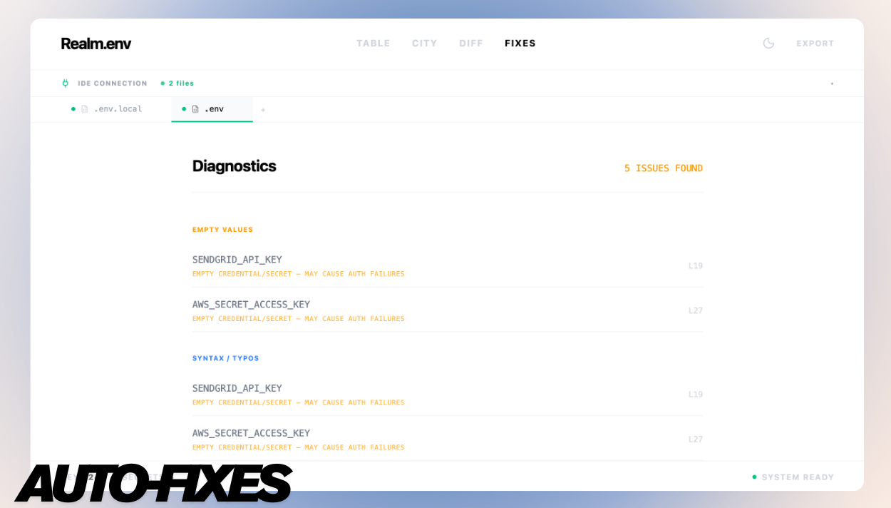 REALM .ENV - Screenshot 5 showing product features and functionality