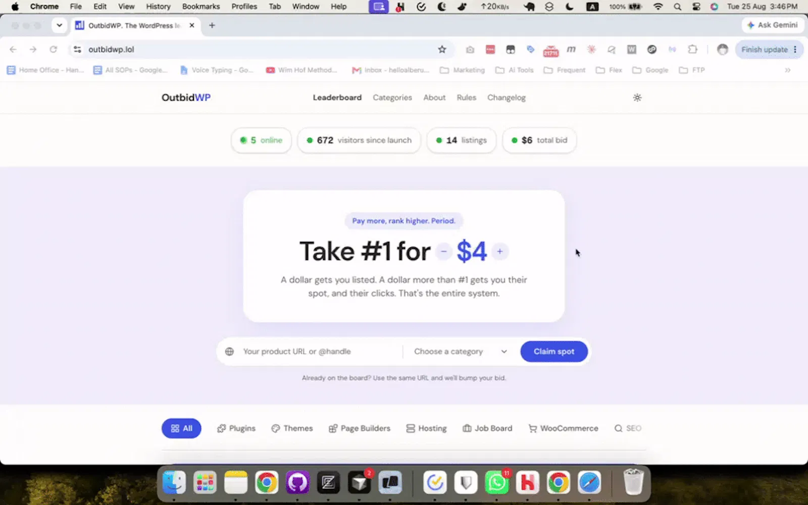 OutbidWP screenshot 1 (video preview)