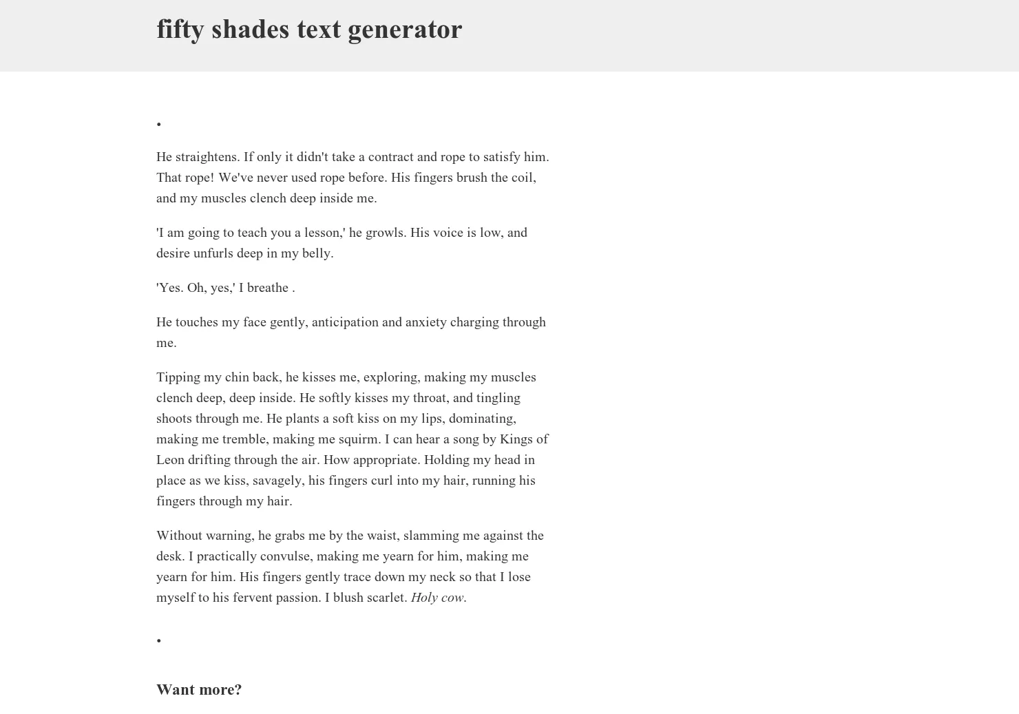 50 Shades Text Generator