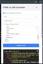 HTML to JSX Converter gallery image