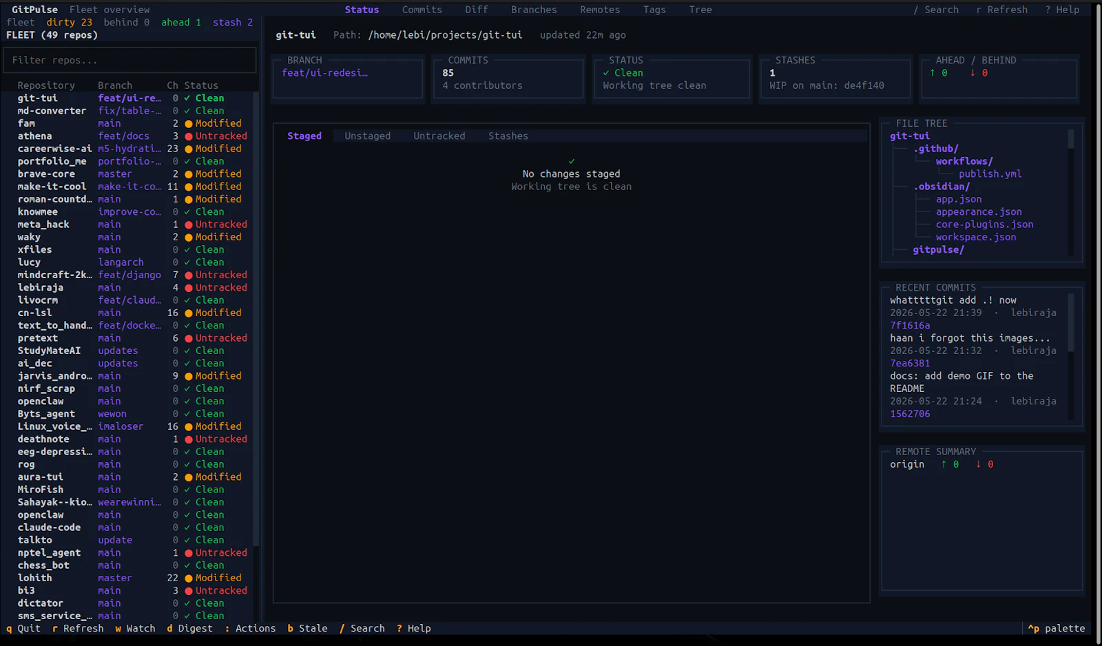 Gitpulse screenshot 1