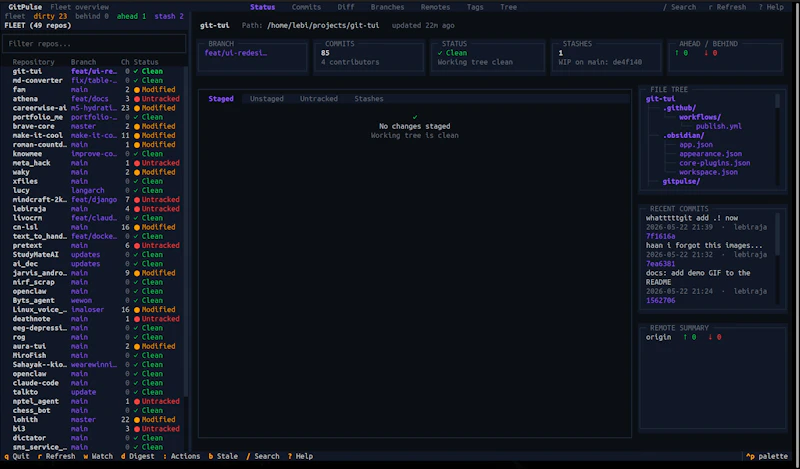 Gitpulse screenshot 1