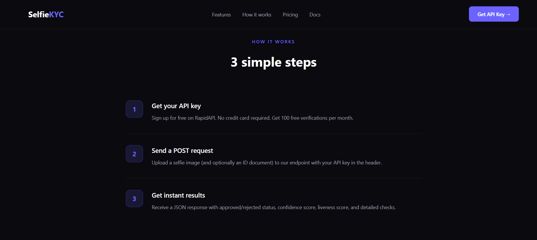 SelfieKYC API gallery image