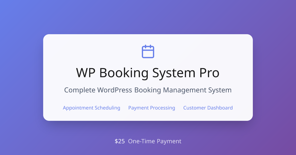 WP Booking System Pro - Screenshot 2 showing product features and functionality