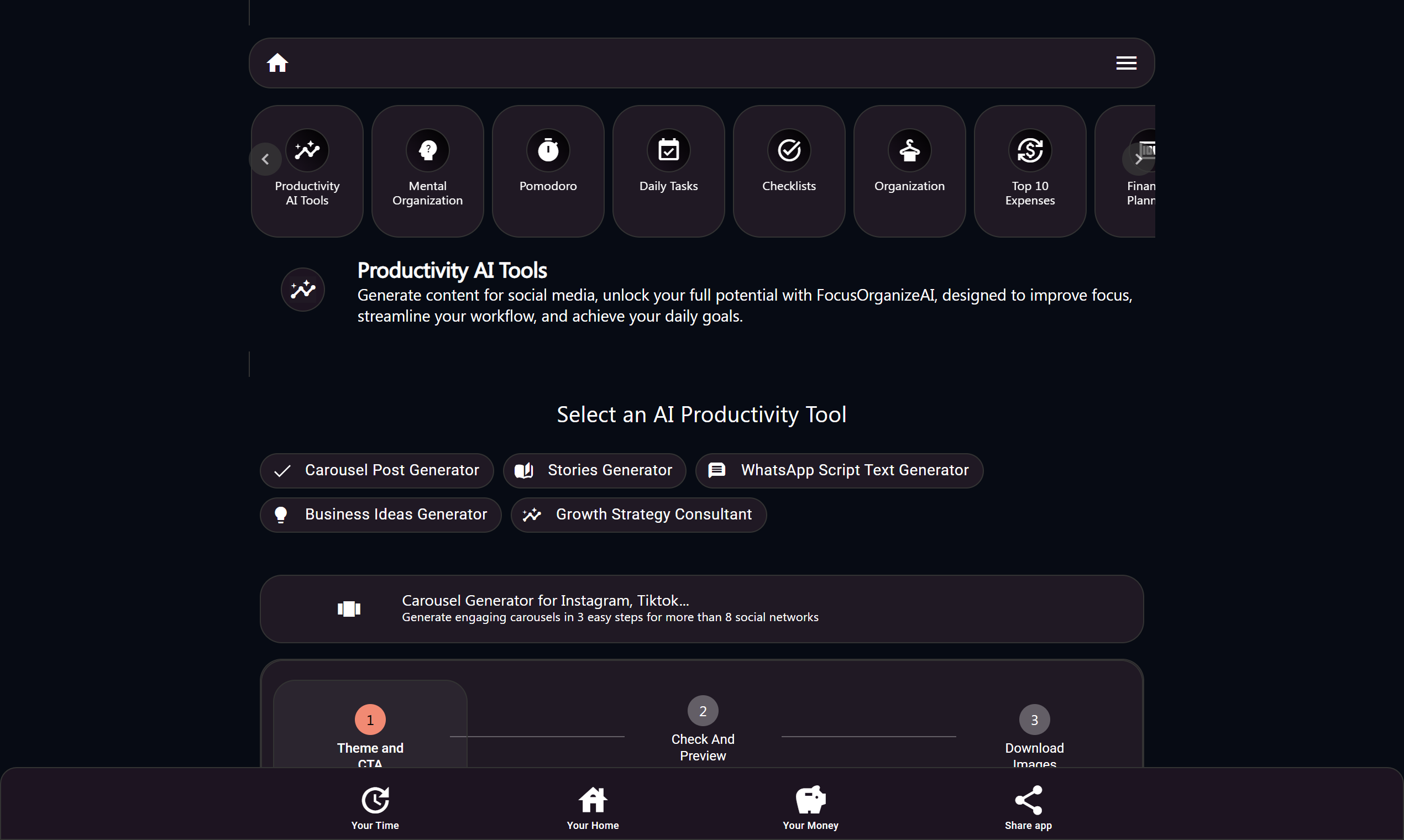 Focus Organize AI Carousel Generator media 5