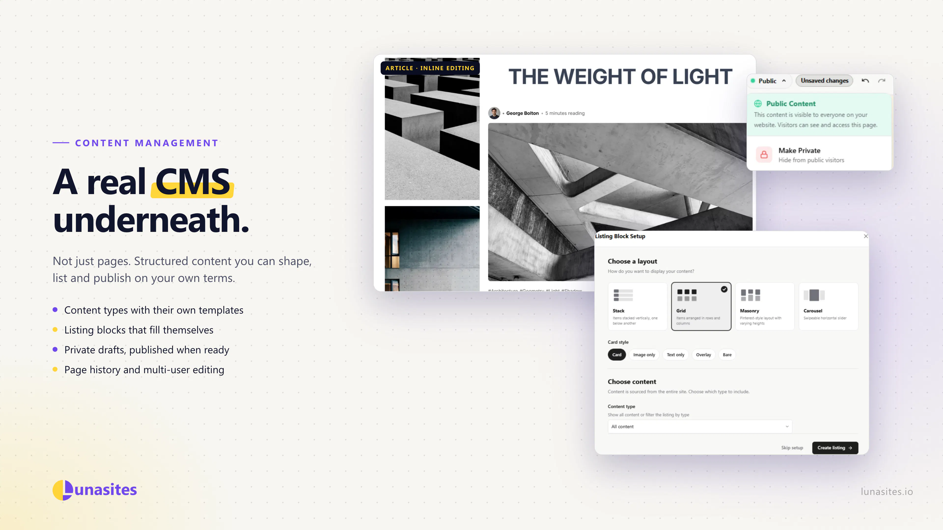 LunaSites! Website builder with MCP gallery image