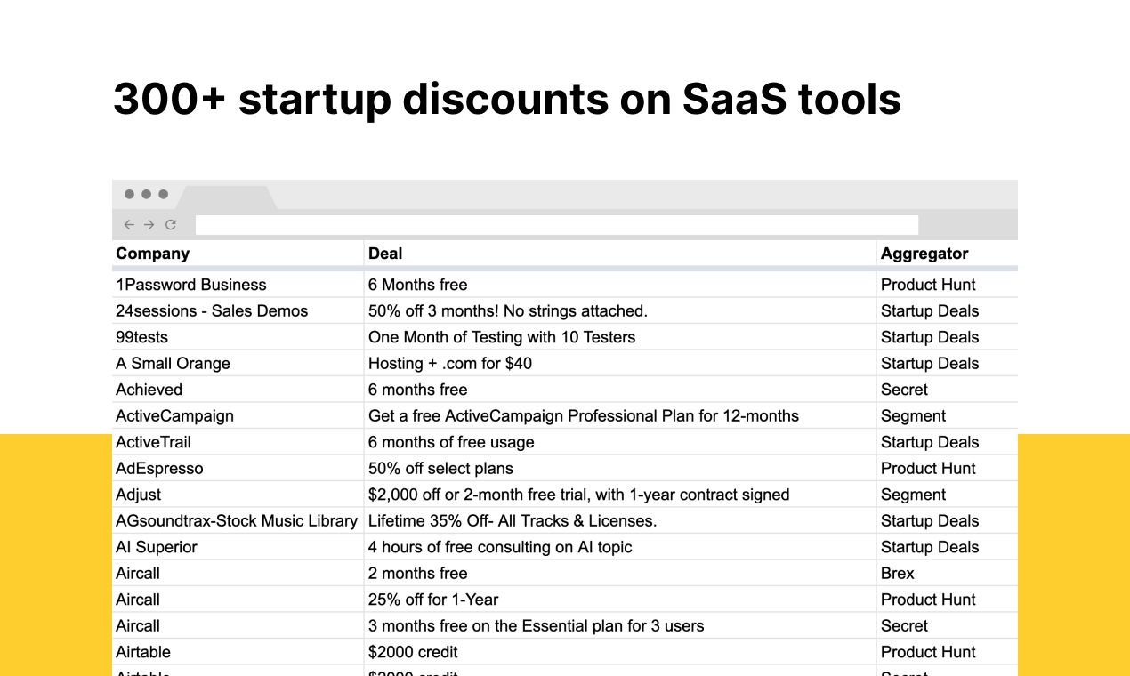 Startup Discount Finder gallery image