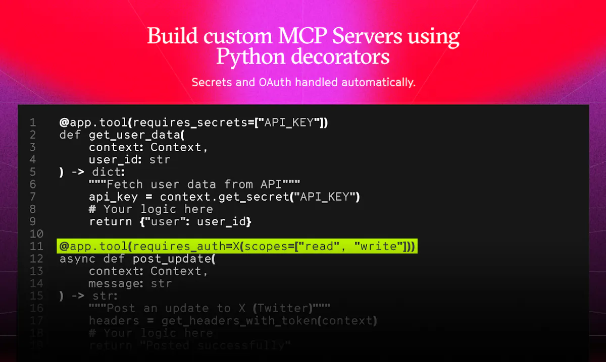 Secure MCP Framework by Arcade.dev