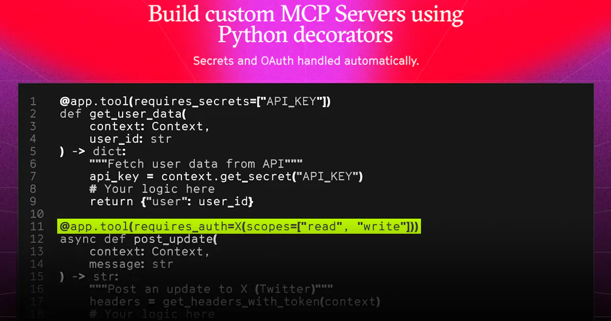 Secure MCP Framework by Arcade.dev