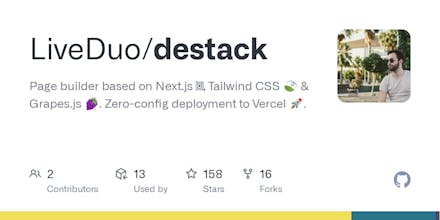 Destack π The Next.js page builder gallery image
