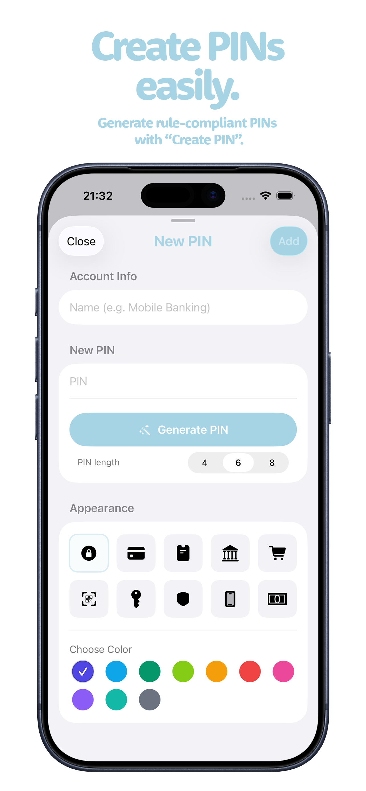 pinpin - simple PIN manager gallery image