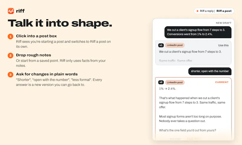 Riff screenshot 2