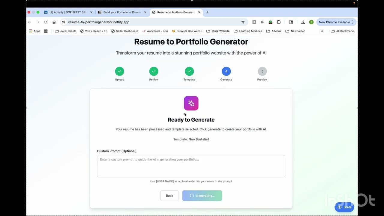 Resume to Portfolio Generator gallery image
