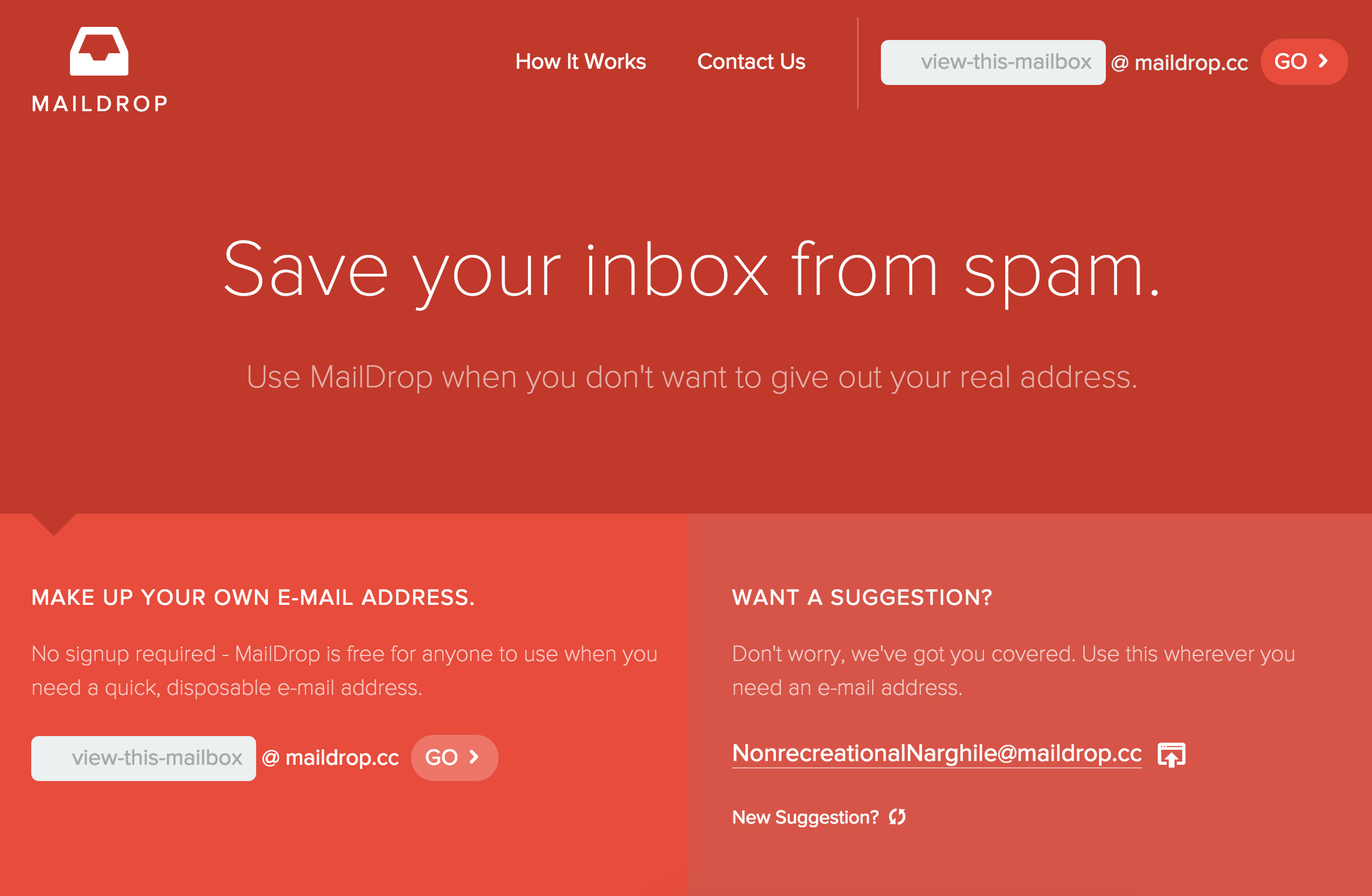 Mail is required. Inbox Spam. Maildrop. Spam Words UI.