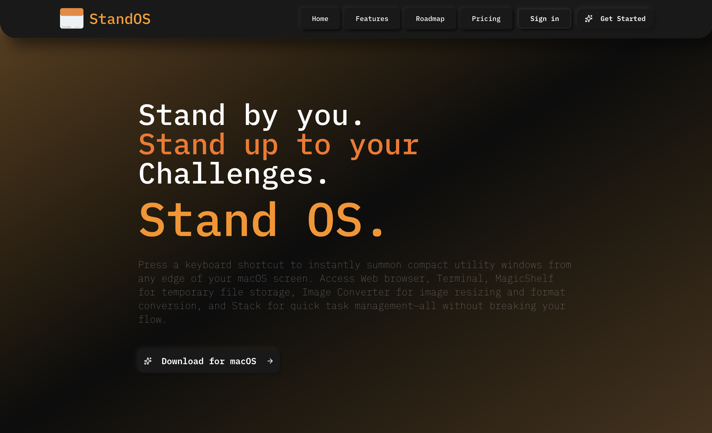StandOS - Main product screenshot demonstrating key features and user interface
