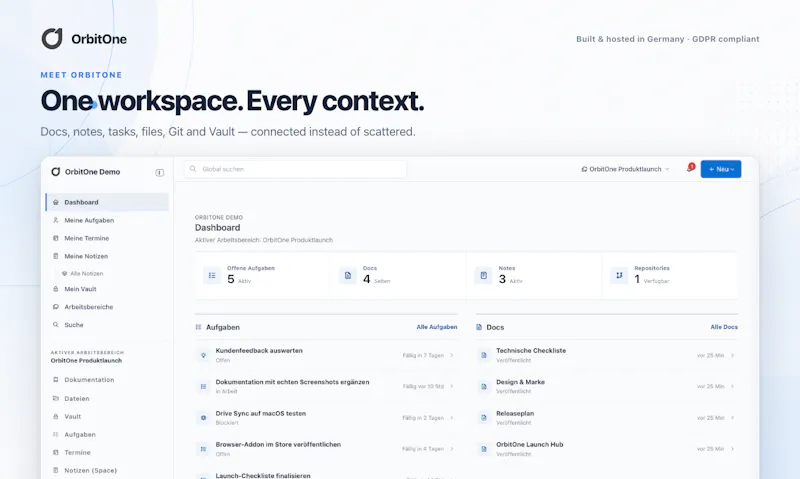 OrbitOne - Notes,Docs,Tasks,Repos,Vault screenshot 2