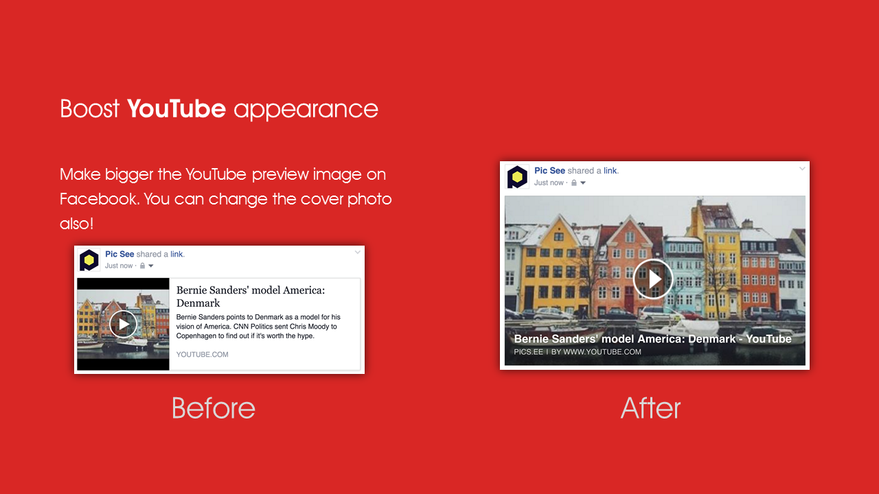 PicSee, choose your Own Preview Image of share links on social network gallery image
