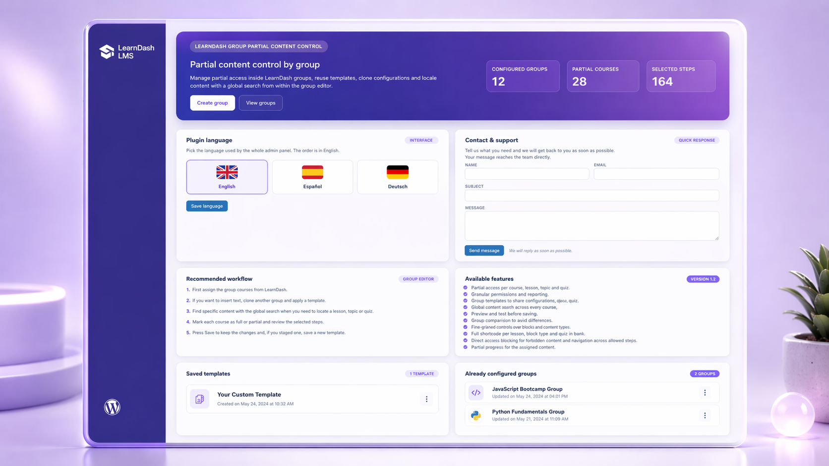 LearnDash Group Partial Content Control gallery image