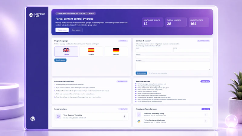 LearnDash Group Partial Content Control screenshot 2