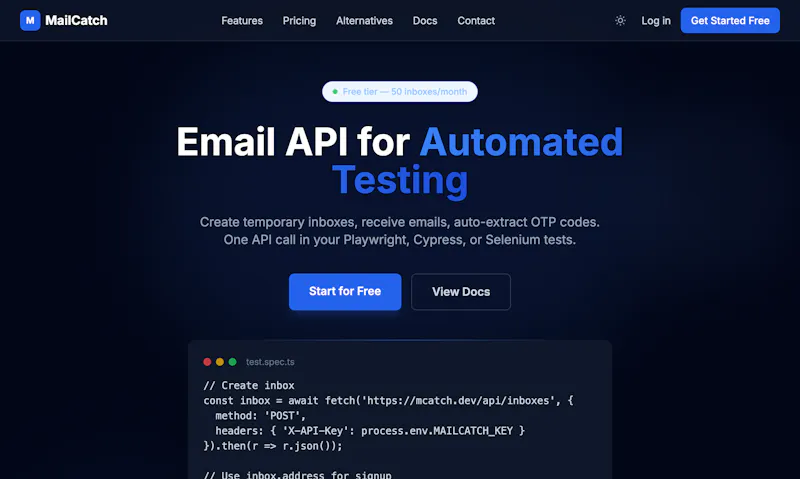 MailCatch screenshot 1