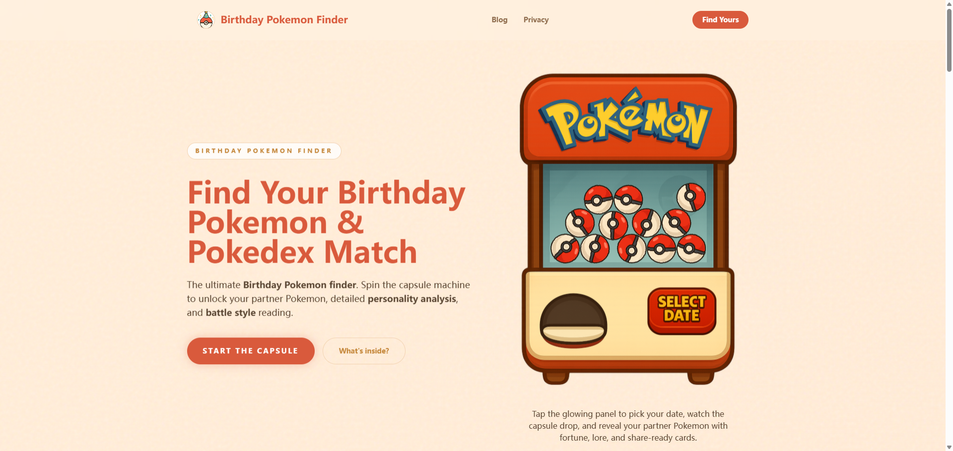 Birthday Pokémon Finder gallery image