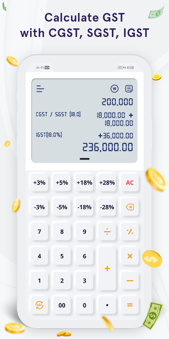 GST Calculator - CGST & SGST - Estimate gross or net product price on basis of GST rates. media 5