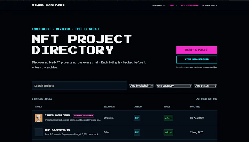 Other Worlders NFT Directory screenshot 2