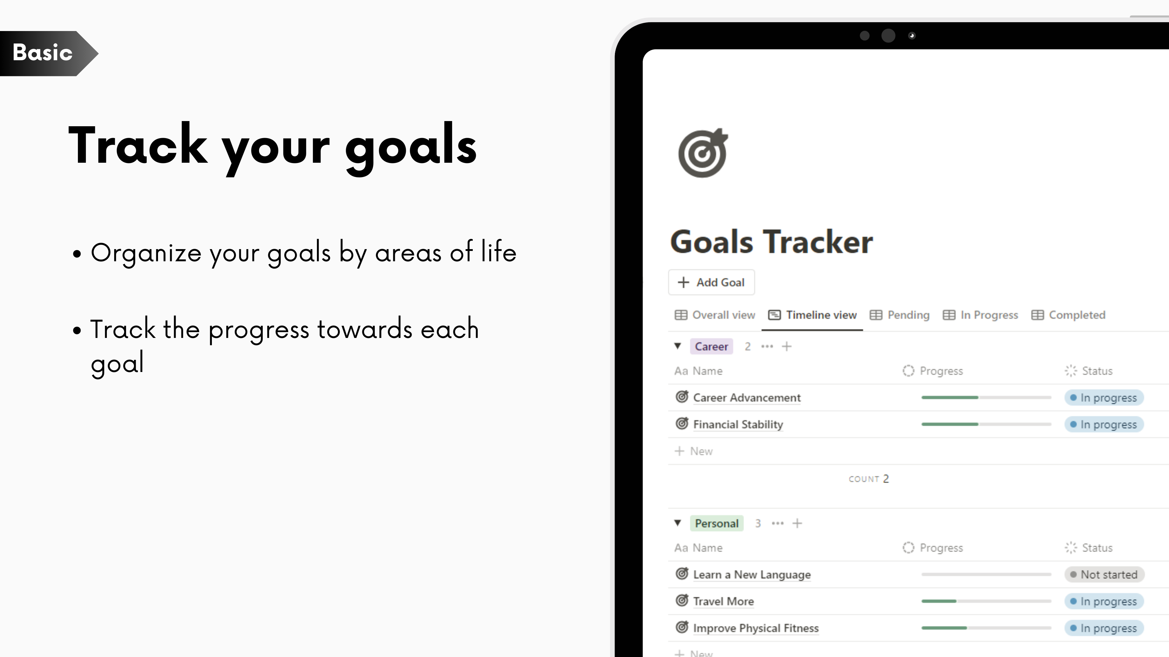 Doelen tracker voor notie - Verander je dromen in realiteit |Stel en volg doelen voor 2024 media 3
